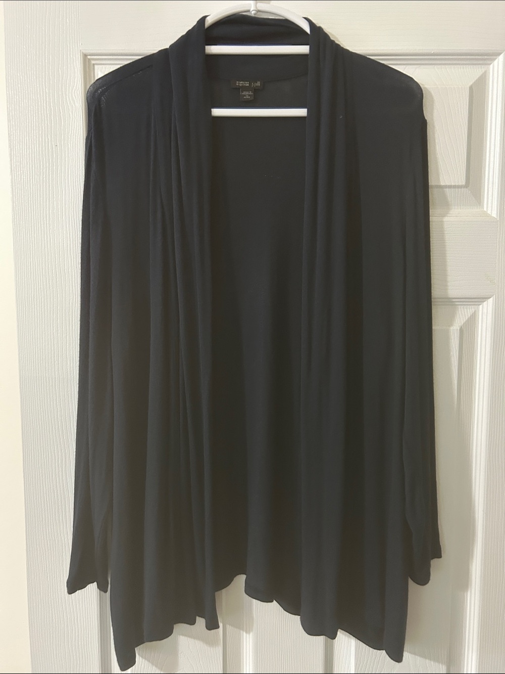 J. Jill Wearever Collection Black Cardigan Sweater XLP Knit Petite
